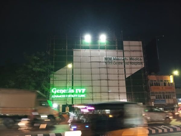 Building facade transformed with ACP elevation works by RP Signage Chennai