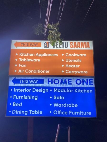 Backlit lightbox signage with even LED illumination installed in Chennai